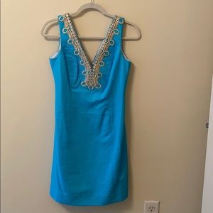 Turquoise and Gold Lily Pulitzer dress